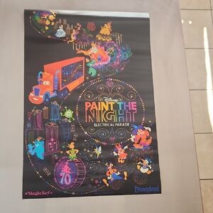Disney Paint the Night Parade Poster - Black and Multicolor limited Edition 2025